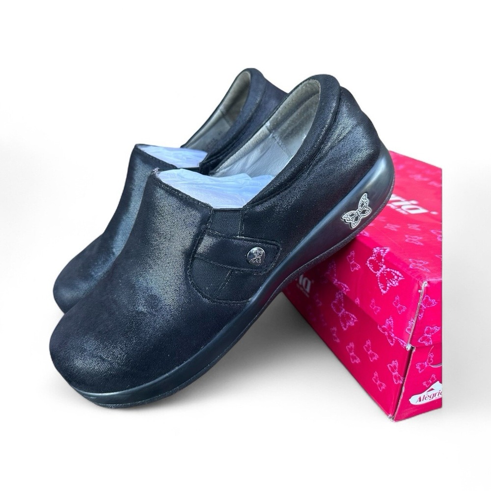 Alegria Women EU 41/US 10.5-11 Kara Slip‎ On Shoe Black Leather Nursing Orthotic
